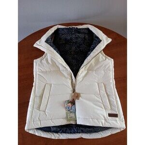 NWT Sherpa Puffer Vest Womens M Kabru Insulated White Full Zip 101 Peetho